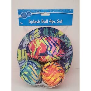 Splash Ball Set of 4 Pool Water Toys Ages 3 And Up
